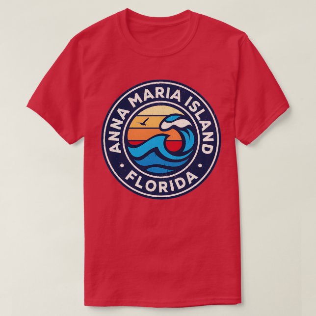 Anna Maria Island Florida Fl Nautical Waves TShirt (Design Front)
