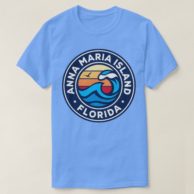 Anna Maria Island Florida Fl Nautical Waves TShirt (Design Front)