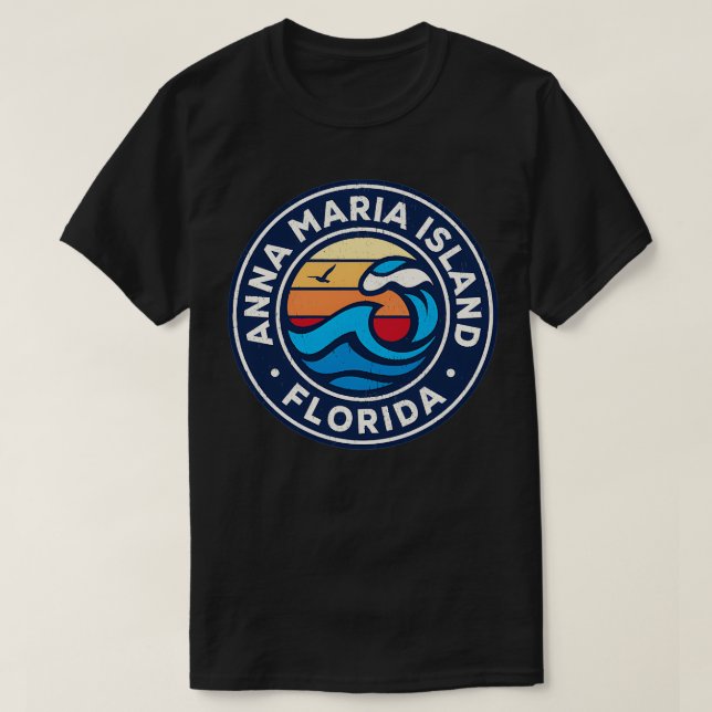 Anna Maria Island Florida Fl Nautical Waves TShirt (Design Front)