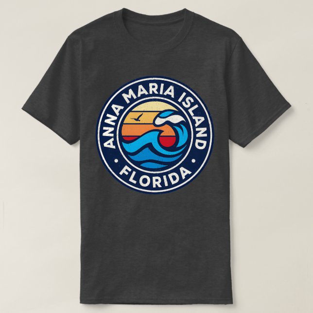 Anna Maria Island Florida Fl Nautical Waves TShirt (Design Front)