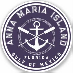 Anna Maria island Florida Navy Oars Anchor Sticker