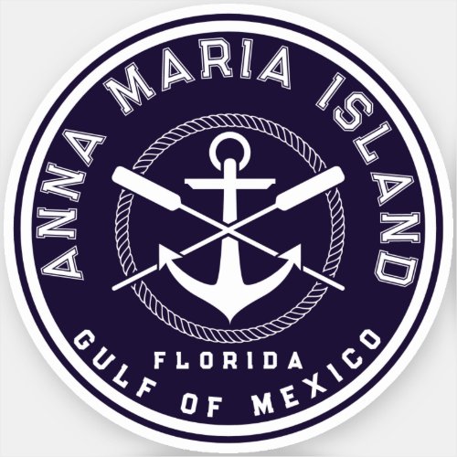 Anna Maria island Florida Navy Oars Anchor Sticker