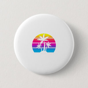 Anna Maria Island Florida Retro Palm Tree Vacation Button