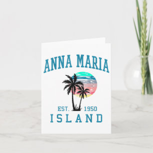 Anna Maria Island Florida Vintage Beach Palm Trees Card