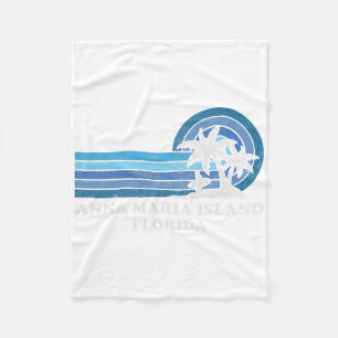 Anna Maria Island Florida Vintage Family Summer Va Fleece Blanket