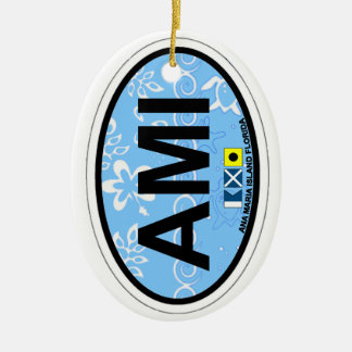 Anna Maria Island - Oval Design. Ceramic Ornament