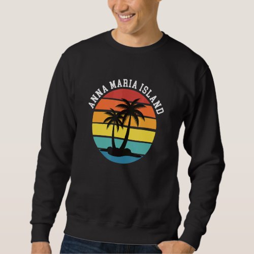 Anna Maria Island Palm Trees Silhouette Sunset Flo Sweatshirt