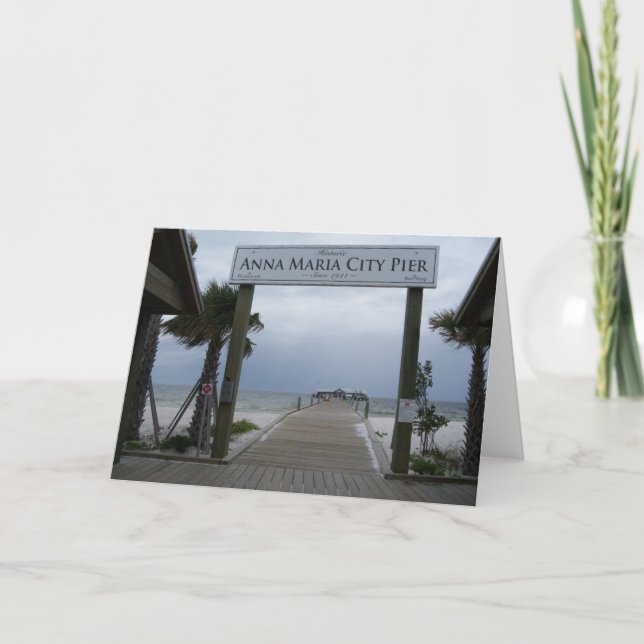 Anna Maria Island pier greetings card (Front)