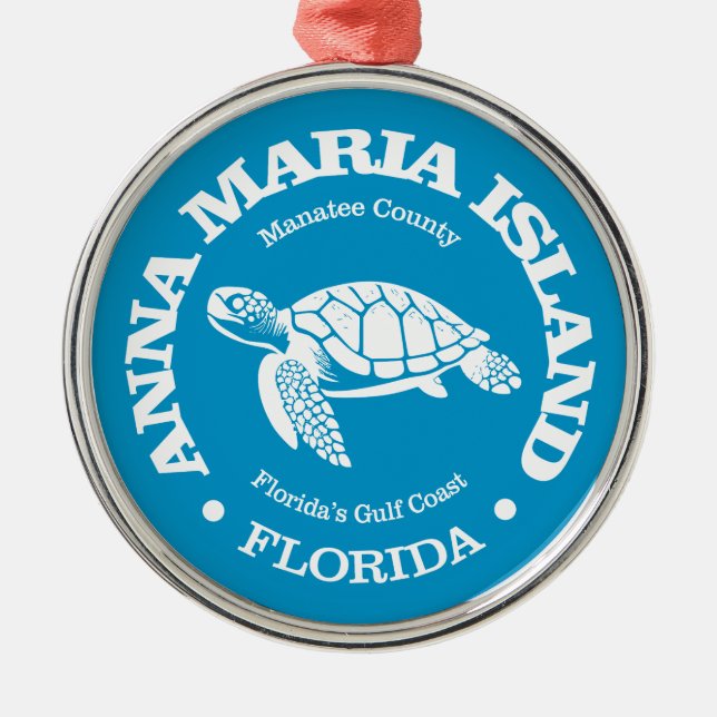 Anna Maria Island (sea turtle) Metal Ornament (Front)