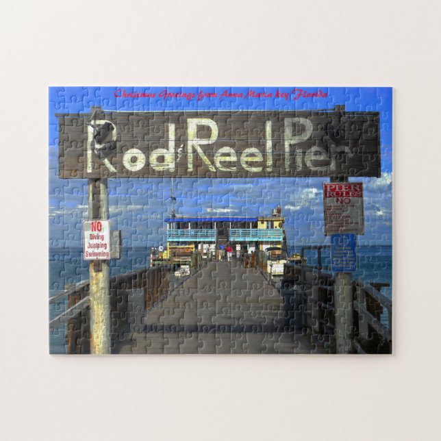 Anna Maria key Florida. Christmas Greetings Jigsaw Puzzle (Horizontal)