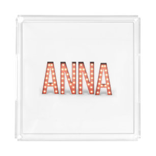 Anna Marquee Lights Acrylic Tray