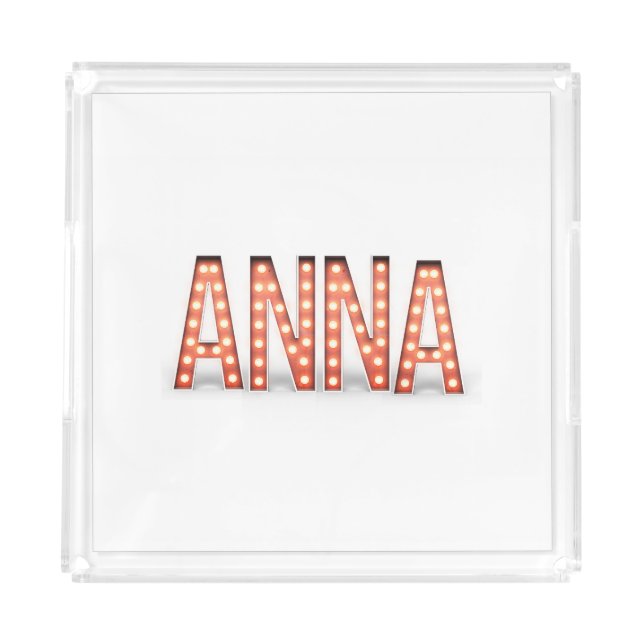 Anna Marquee Lights Acrylic Tray (Front)