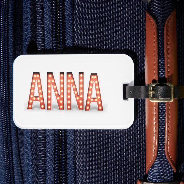 Anna Marquee Lights Luggage Tag (Front Insitu 4)