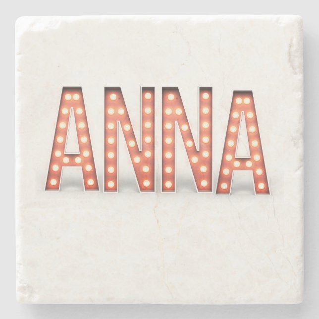 Anna Marquee Lights Stone Coaster (Front)