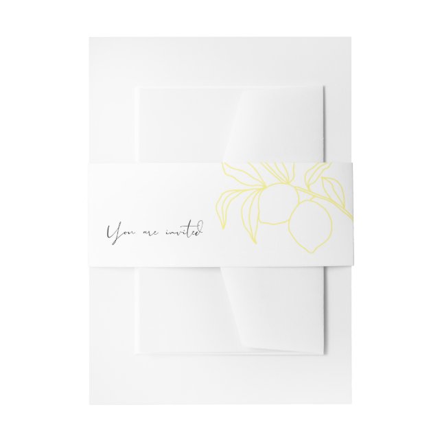 ANNA Modern Italian Lemon Invitation Belly Band (Front Example)