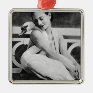 Anna Pavlova with her pet swan Jack, c.1905 Metal Ornament