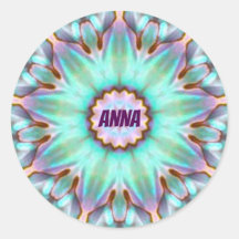 ANNA ~ Personalized Paua Shell Sticker Fractal ~