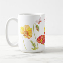 Anna Personalized Watercolor Poppy Flowers