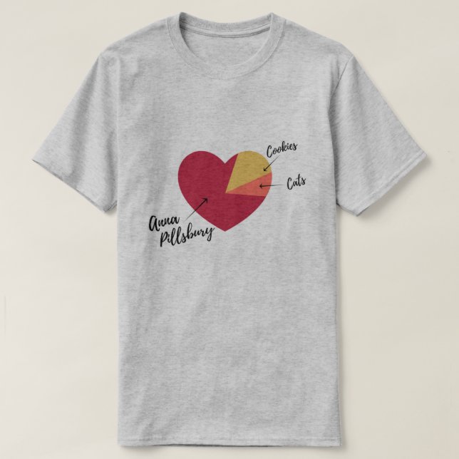 Anna Pillsbury Heart Pie Chart Shirt (Men's) (Design Front)