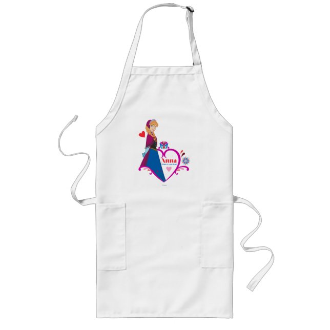 Anna | Pink Heart Long Apron (Front)