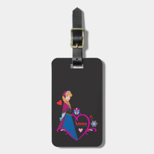 Anna Pink Heart Luggage Tag