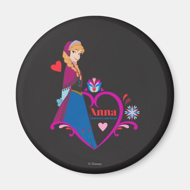 Anna | Pink Heart Magnet (Front)