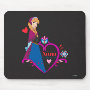 Anna Pink Heart Mouse Pad