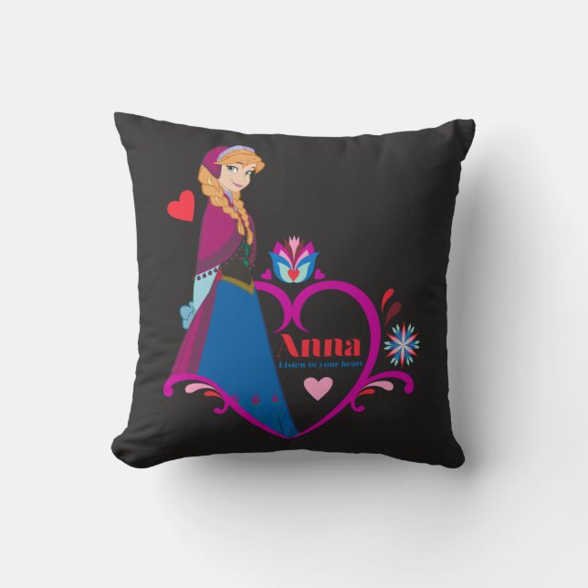 Anna | Pink Heart Throw Pillow (Front)