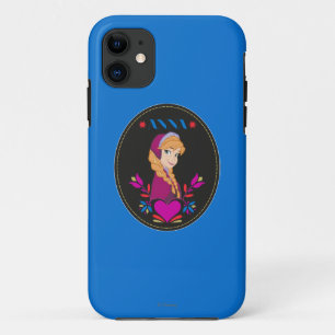 Anna Portrait in Black Circle iPhone 11 Case