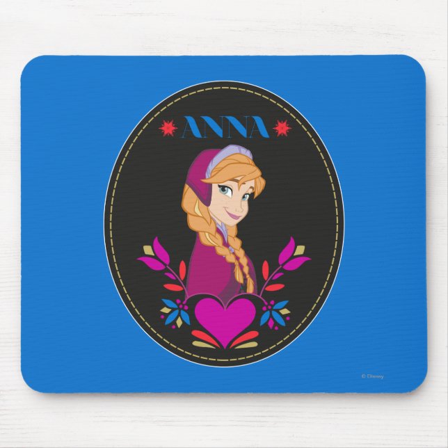 Anna | Portrait in Black Circle Mouse Pad (Front)