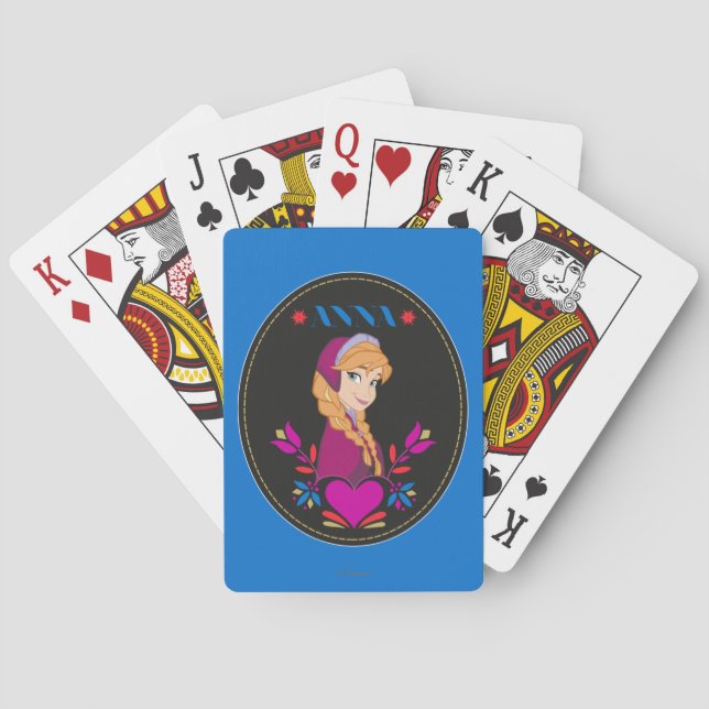 Anna | Portrait in Black Circle Playing Cards (Back)