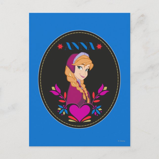 Anna | Portrait in Black Circle Postcard (Front)