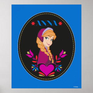 Anna Portrait in Black Circle Poster