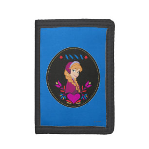 Anna Portrait in Black Circle Tri-fold Wallet