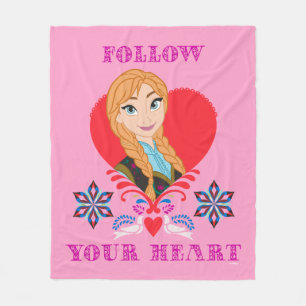 Anna Portrait in Red Heart Fleece Blanket
