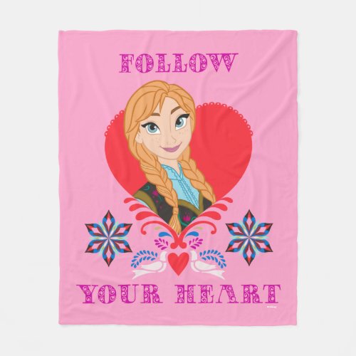 Anna  Portrait in Red Heart Fleece Blanket