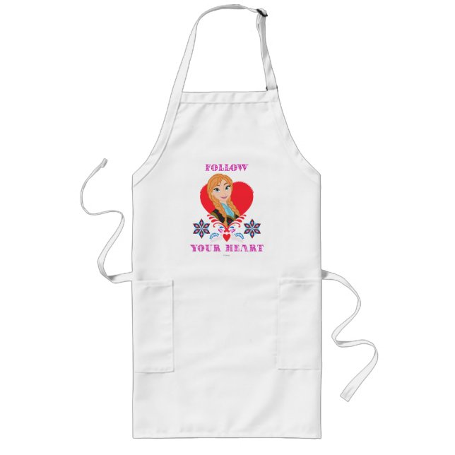 Anna | Portrait in Red Heart Long Apron (Front)