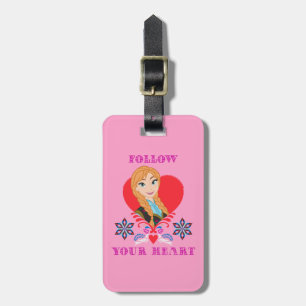 Anna Portrait in Red Heart Luggage Tag