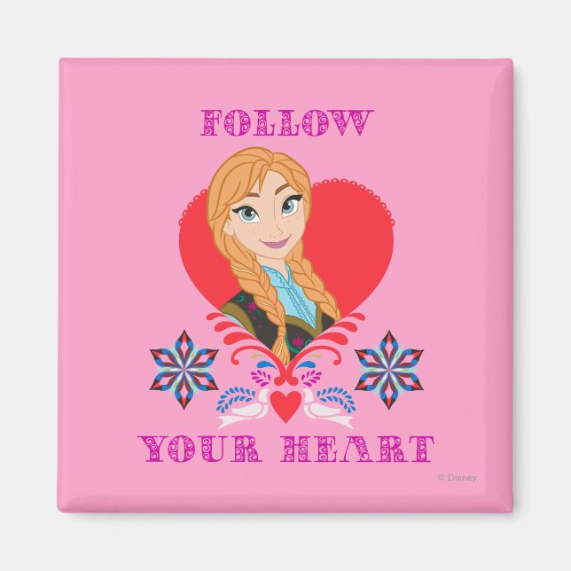 Anna | Portrait in Red Heart Magnet (Front)