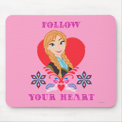 Anna  Portrait in Red Heart Mouse Pad