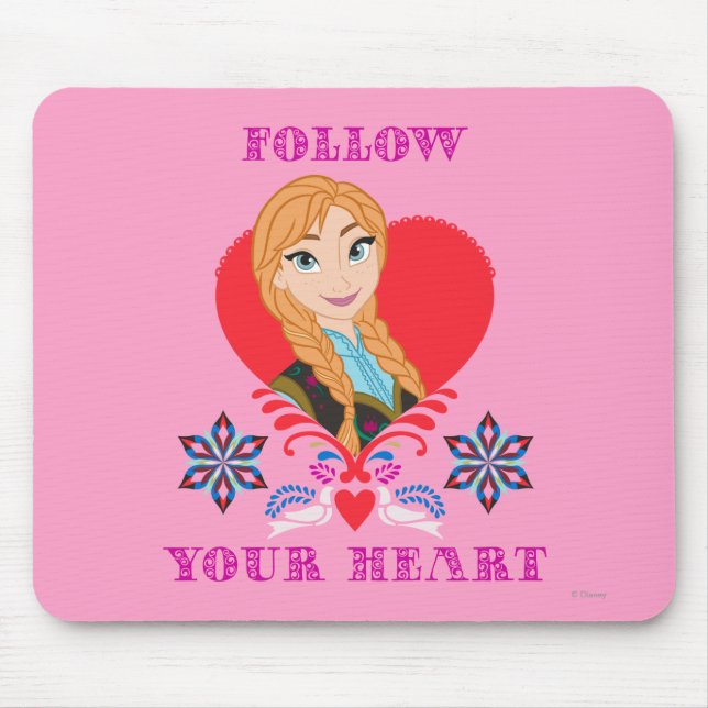 Anna | Portrait in Red Heart Mouse Pad (Front)