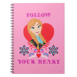 Anna Portrait in Red Heart Notebook