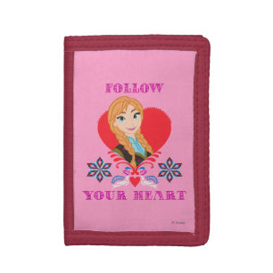 Anna Portrait in Red Heart Tri-fold Wallet