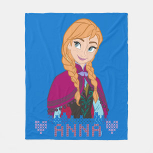 Anna Portrait with Name Fleece Blanket