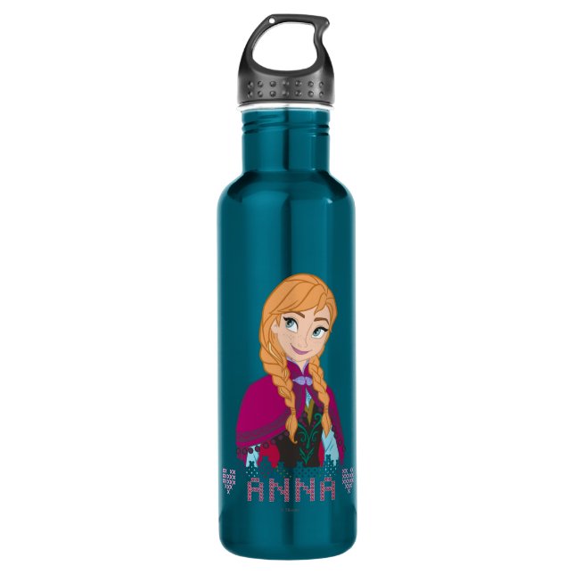 Anna | Portrait with Name Stainless Steel Water Bottle (Front)