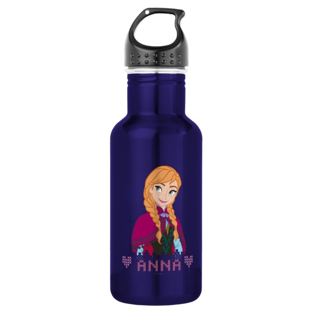 Anna | Portrait with Name Water Bottle (Front)