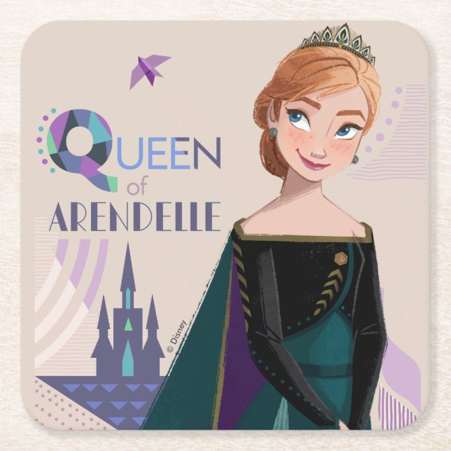 Anna | Queen of Arendelle Square Paper Coaster (Front)