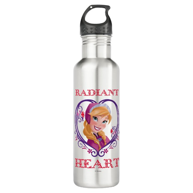 Anna | Radiant Heart Stainless Steel Water Bottle (Front)