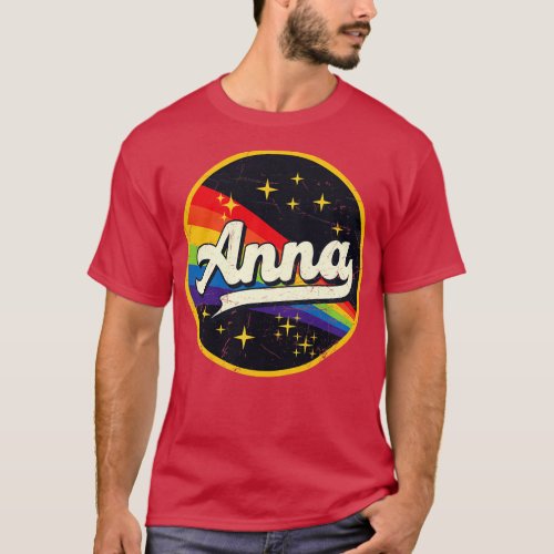 Anna Rainbow In Space Vintage GrungeStyle T_Shirt