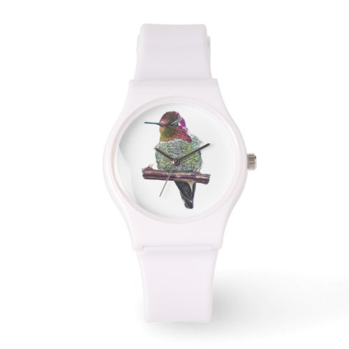 Annas Hummingbird silicone strapped wrist watch